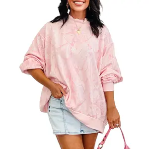 Camo Mock Neck Baggy Sweatshirt