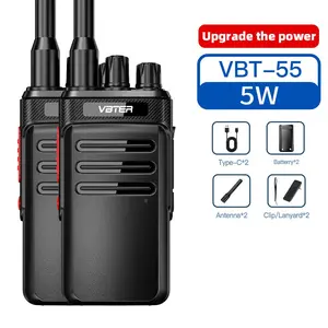 2pcs Vbter Two Way Radio Vbt-55, Long-Distance Walkie-Talkie, Type-C Charging, 1800mah Battery, 400mhz-480mhz, 5w Penetration, 10-Day Standby
