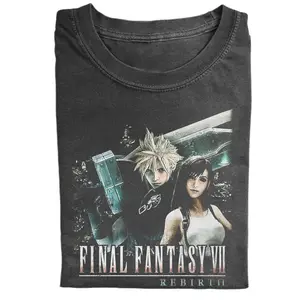 Final Fantasy VII Rebirth Shirt, Cloud Strifee and Tiffa Lockhart T-Shirt, Retro Y2K Gaming Shirt, Anime Style Gamer Tee, Fantasy RPG Graphic T-Shirt, Gift for Gamers, Gift for Men, Gift for Women