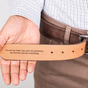 Personalized Leather Gift for Him - Engraved Leather Belt for Men - Custom Gift for Him - Genuine Leather Valentines Day Gift - Gift for Dad