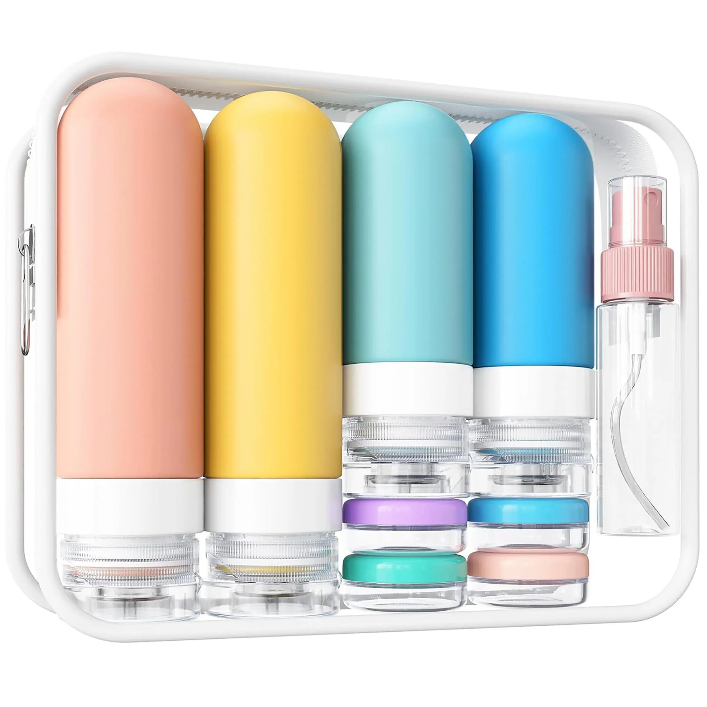 Travel Bottles Set - Leak Proof Silicone Squeezable Refillable Design Storage Bottles Containers for Toiletries, Conditioner, Shampoo, Lotion & Body Wash Accessories Refillable Bottle