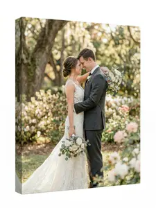 Custom Canvas Prints with Your Photos, 12x12 Personalized Ready-to-Hang Photo Canvas Wall Art, Mother’s Day Gift for Mom, Stretched Canvas Print for Family, Wedding, Pet & Home Decor