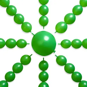 PartyWoo Green Linking Balloons 100pcs 6 Inch Green Link Balloons for Birthday Baby Shower Graduation Engagement Wedding Dinosaur Jungle Golf Football Baseball Theme Party Decorations Green-Y24