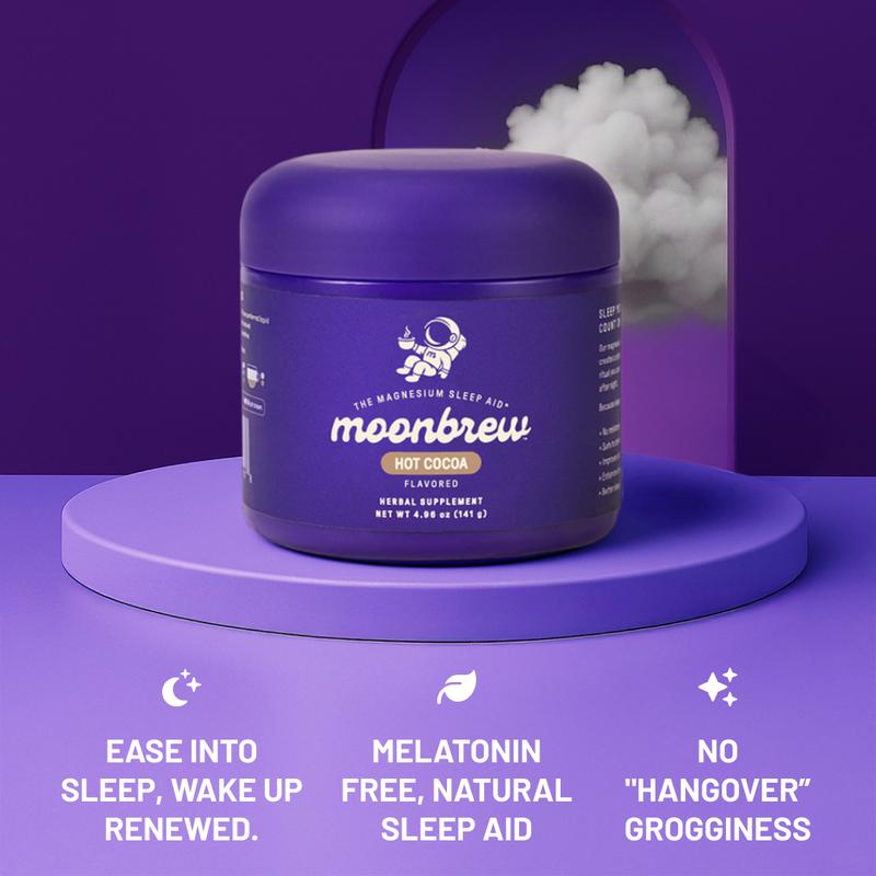 MoonBrew Sleepy Hot Cocoa – Melatonin-Free Magnesium Sleep Drink – Sugar-Free Calm Mix