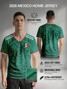2026 Unisex Soccer Jerseys Style - Comfortable, Breathable, Sweat-Wicking, Quick-Drying Short-Sleeve Tops for Summer Sports Use; Jerseys for Soccer summervibes