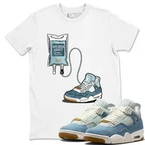 AJ 4 Denim Unisex Tshirt, Shirt To Match Jordan 4 Denim Sneaker, Unisex Crew Neck T-Shirt, Gildan 5000 Shirt, Summer T shirt 100% Cotton