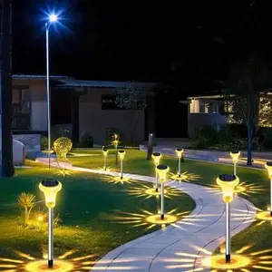 Solar Outdoor Lights, 4/6/8/10 Pack Waterproof Stainless Steel Solar Stake Lights for Pathway Garden Yard Path Walkway Driveway Lawn Patio Outside Decor,