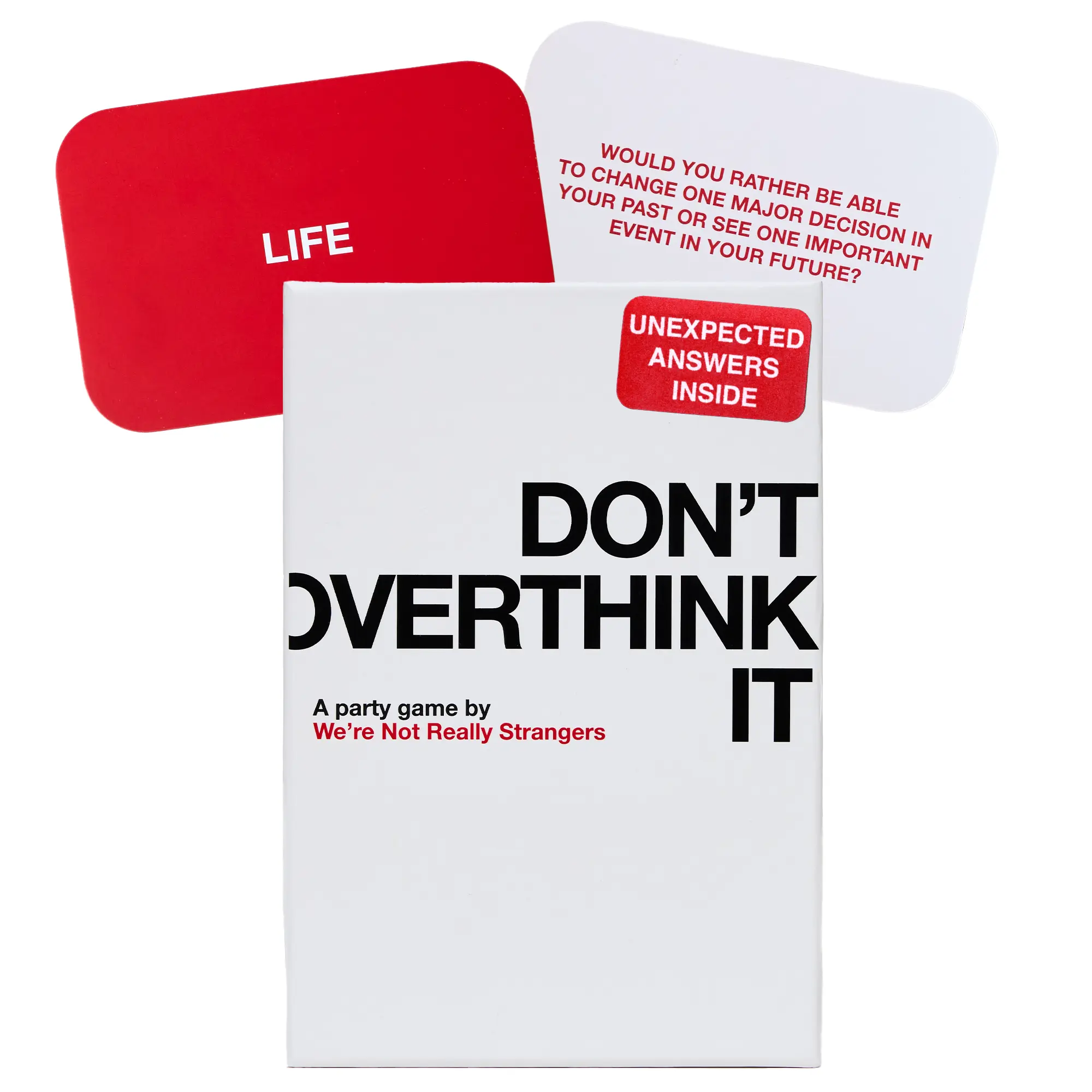 We're Not Really Strangers Don't Overthink It - Party Game with 150 Questions & Wildcards We're Not Really Strangers Don't Overthink It - Party Game with 150 Questions & Wildcards