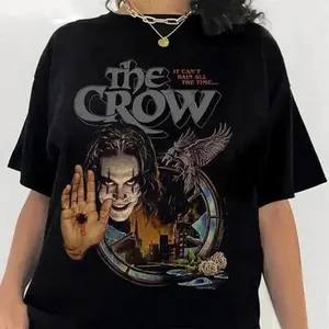 The Crow Brandon Lee Unisex T-Shirt, Retro Halloween Shirt, Movie Shirt, Trendy Shirt, Cotton Graphic Tee Casual Fabric Top Streetwear
