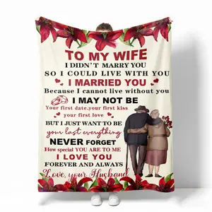 To My Wife Blanket Gifts from Husband for Christmas Wedding Anniversary Valentines Day Birthday Mothers Day Romantic Gift