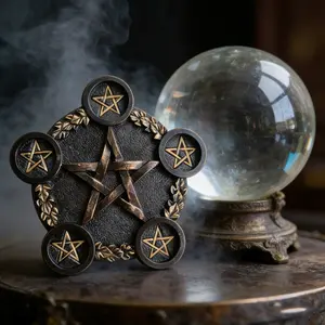 Resin Pentagram Altar Plate, Mystical Star Shaped Tray, Decorative Wall Art, Ritual Home Decoration, Religious Decor, Candle Holder Accessories, Stylish Religious Decor, Religious Decorations, Spiritual Wall Decor