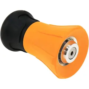 3/4" Heavy Duty Fire Hose Nozzle, Adjustable High Pressure Sprayer for Car Washing, Patio Cleaning, Watering Lawn and Garden - Universal Fit, Orange