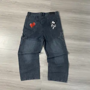 Silver Chariot Jeans Jojo Anime Jeans for Men Casual Street Style Fashion Mid Waist Fitted Rock Style Denim Bottom with Back & Front