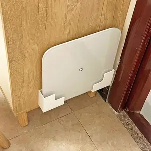 2pcs 1 set of wall mounted weight scale storage rack bracket - no trace of adhesive installation, durable plastic space saving design, suitable for bathrooms and home gyms