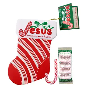 Jesus Sweetest Name I Know Mini Candy Cane Stocking Ornament Tin