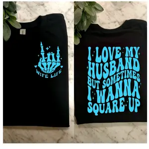 wife shirt I love my husband but wanna square up humor funny popular retro trending wifey short sleeve tshirt