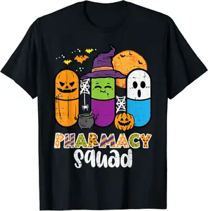 Halloween Pharmacy Squad PIlls Costume Pharmacist Women Men T-Shirt - Nafeesaami Shop 94B0CFFYYHW8