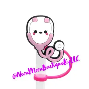 Pink Stethoscope Straw Topper