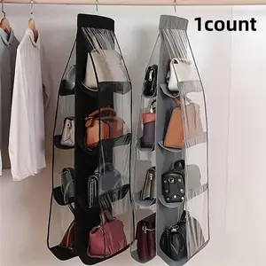 Foldable Bag Storage Rack, 1 Count 8 Grids Bag Organizer, Space Saving Compact Bag Holder, Home Organizer for Bedroom, Living Room, Office【Only Bag Organizer】