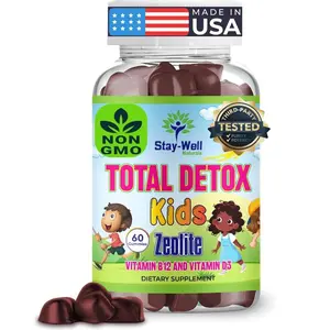 Stay-Well Naturals Natural Zeolite Heavy Metal Detox Kids, Chewable Gummy, Micronized Zeolite, Total Body Metal Cleanse, Toxin Cleanse, Non-GMO, 60 Mixed Berry Gummies