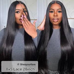 Hermosa Ready Go Real Glueless Silky Straight Wigs Pre Bleached And Pre Cut 8x5 HD Lace Human Hair Lace Front Wigs Beginner Friendly #TikTokShopBlackFriday