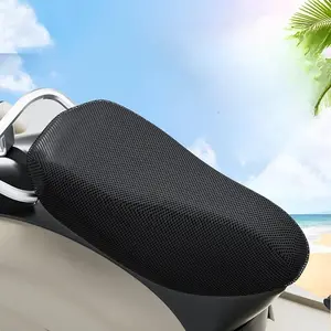 Universal Waterproof Motorcycle Seat Cover, PVC Leather with 3D Mesh Cushion, Sun & Scratch Resistant, Fits Scooters and E-Bikes
