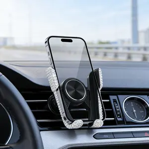 Diamond-Embedded V-Shaped Car Phone Holder, //, Automotive Phone Holder, Dashboard Mount, Essential for Navigation, Perfect Gift for Women, Car Phone Stand
