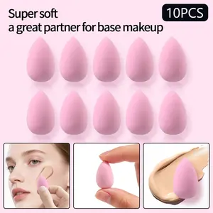 10PCS Pink mini makeup sponge egg set. It expands when exposed to water, making it natural to apply makeup and less likely to stick to powder. Facial makeup tools