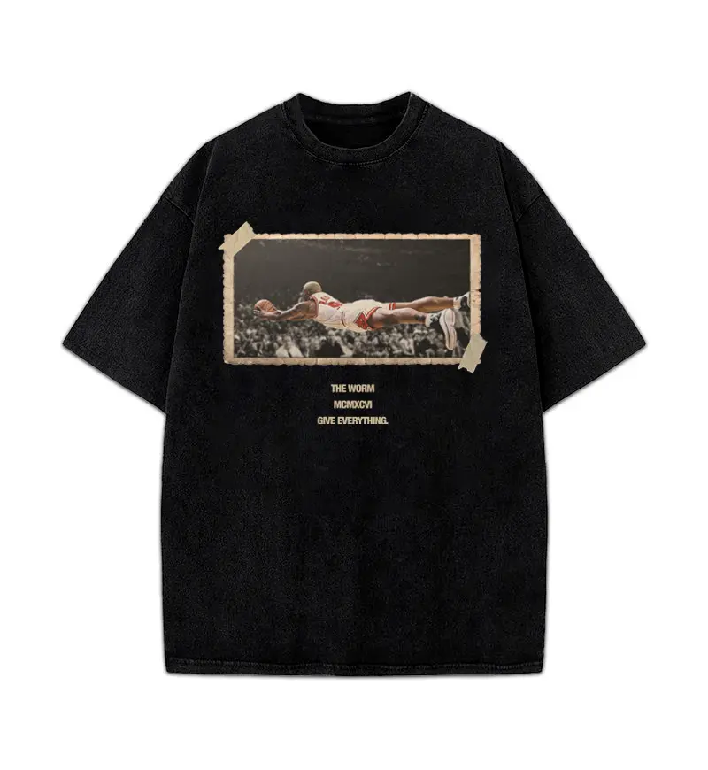 Dennis Give Everything 1996 Chicago Worm Vintage T-Shirt Crewneck Cotton