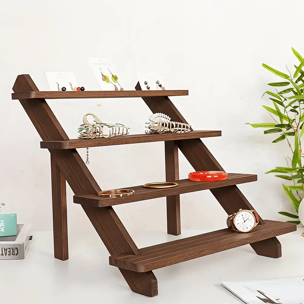 Vintage Wooden Multi-Purpose Display Stand For Jewelry, Desserts And More - Perfect For Home And Store Use, Christmas Gifts
