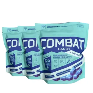 Combat Candy Sour Bruiseberry Vegan Creatine Gummies 3 Month Supply 360 Count 5g Serving Athletic Performance Support, Strength, Endurance, Muscle Recovery