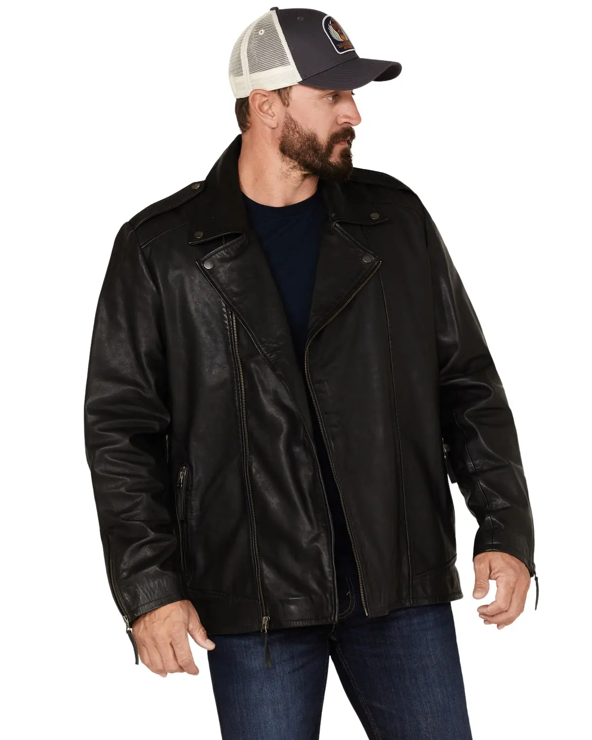 Moonshine Spirit Men's Spirit&Reg; Men'S Glen Asymmetrical Moto Jacket - Msfa22o31-Blk Moonshine Spirit Men's Spirit&Reg; Men'S Glen Asymmetrical Moto Jacket - Msfa22o31-Blk