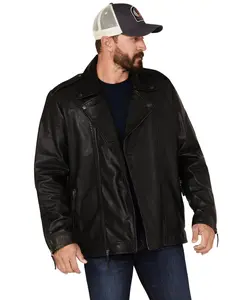 Moonshine Spirit Men's Spirit&Reg; Men'S Glen Asymmetrical Moto Jacket - Msfa22o31-Blk