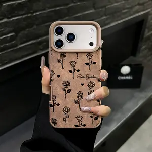 Rose Garden Pattern Phone Case Elegant and Sophisticated for iPhone 17 Pro Max 16 Pro Max 15 Pro 14 13 12 11 Series Minimalist Color Design