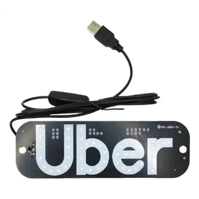 Uber LED Sign Light for Car, USB Powered Bright Rideshare Driver ...