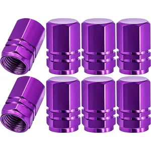 car stuff8PCS Tire Valve Stem Caps, with Rubber O-Ring, Corrosion Resistant Leak-Proof, Aluminum Alloy Universal Wheel Valve Covers for Cars, SUV, Trucks,