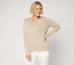 Jingle Belles by Kim Gravel Glam Lurex V-Neck Cardigan