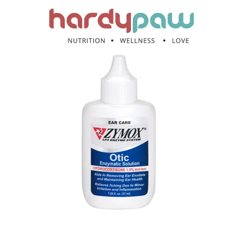 Zymox Otic Solution 1% - 1.25 oz (37 ml) No-Hydrocortisone Pet Ear Care Liquid, LP3 Enzyme System, Anti-Itch Support, Reduces Itching, Relieves Irritation, 14-Day Once-Daily Chronic Use Protocol, No Pre-Cleaning for Dogs & Cats
