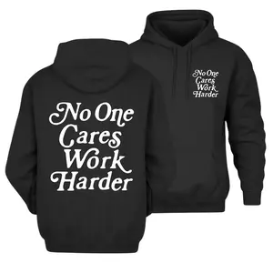 Work Harder Motivational Hoodie, Classic Graphic Gym Wear Pullover, Retro Success Mindset Unisex Hoodie