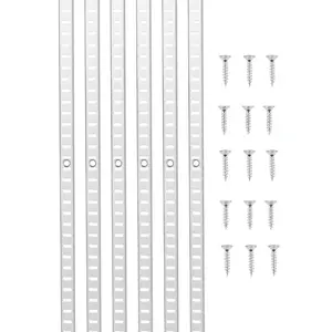 summervibes VEVOR Shelf Pilaster, 72.7-inch 20 Pack, Adjustable Shelf Brackets Steel Mortise Mount Pilaster Strip Standards with 140 Screws, Suitable for Wall Shelving System Cabinet Closet Organization