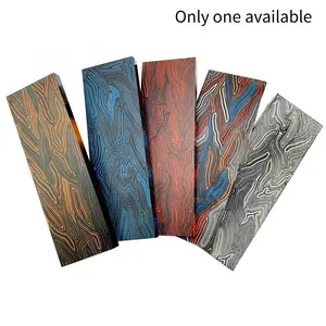 1pcs Micarta Knife Handle G10 Composite Material Damascus Pattern Black/Red/Orange/Blue Template Supplies 130mm Long
