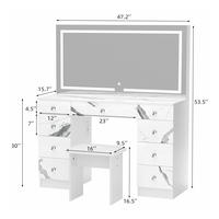 White Marble-no glass top (47.2'' Length)