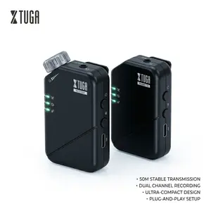 XTUGA J02s Guitar Wireless in Ear Monitor System Set, 2.4G Stereo IEM Wireless System, with Transmitter Beltpack Receiver Kit, Automatic Pairing, for Studio Band Rehearsal Live Performance, Music Player Singer Song Writer Friend Christmass Gift