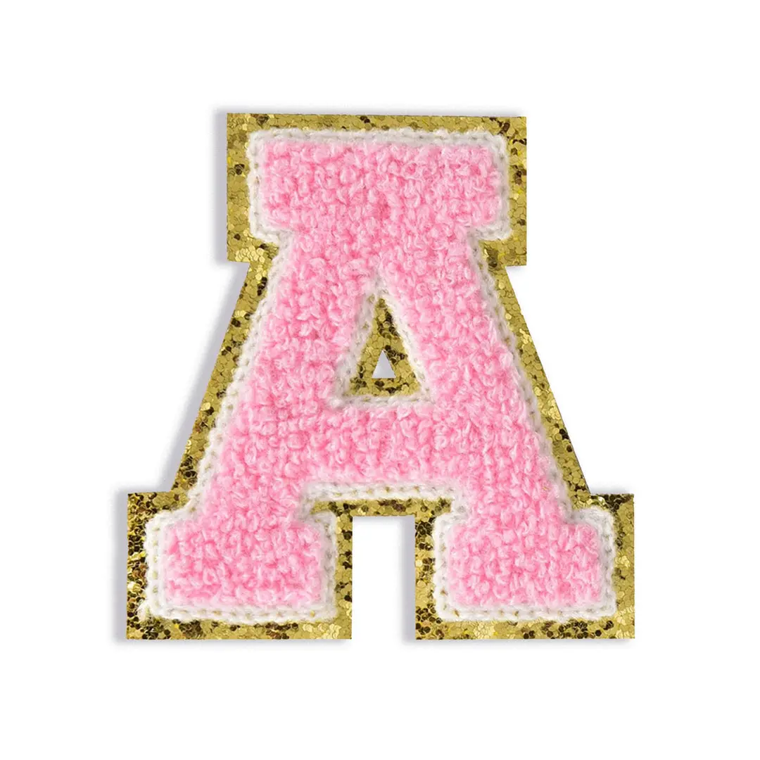 3” Chenille Sparkle Letter Patches