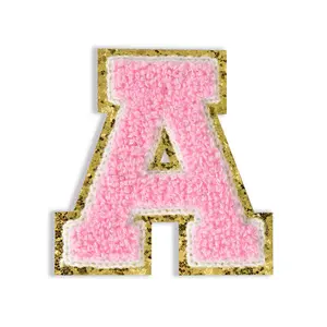 3” Chenille Sparkle Letter Patches