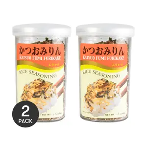 AJISHIMA Japanese Furikake Rice Seasoning - Bonito & Seaweed Flavor (2 Packs, 50g Each) - Perfect for Sushi, Rice, and Snacks