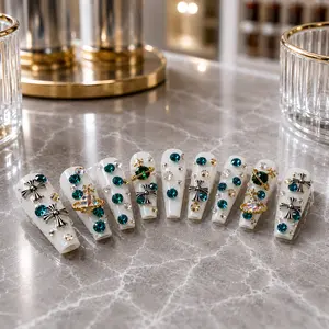 Venice Baby Press On Nail Set, Handmade Set of 10pc Resuable Press On Nails
