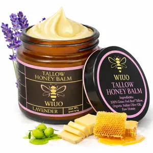 Whipped Grass-Fed Beef Tallow Honey Balm - 2 Oz,Moisturizing Cream for Soft, Smooth Skin - Handmade All-Natural Moisturizer - Lavender,hydrating, comfort, moisture boost cream, luminous firming cream, body care, hydrating dry skin