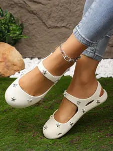 Women's Summer New Star Toe Half Sandals, Outdoor Anti-Slip Soft Sole Lazy Mueller Shoes, Comfortable Slip-On Footwear for Women