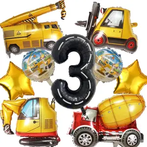 Construction Truck Balloons, Tractor-Themed Birthday Party Decorations for Boys, Construction Fun